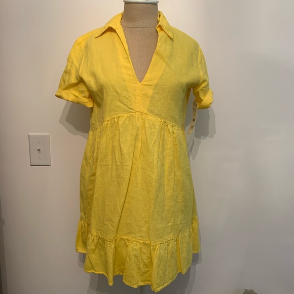 Zara Dresses & Skirts - Zara Linen Yellow Dress Zara Dresses & Skirts - Zara Linen Yellow Dress